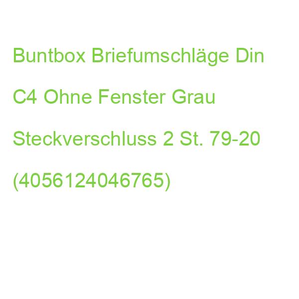 Buntbox Briefumschläge Din C4 Ohne Fenster Grau Steckverschluss 2 St. 79-20 (4056124046765)