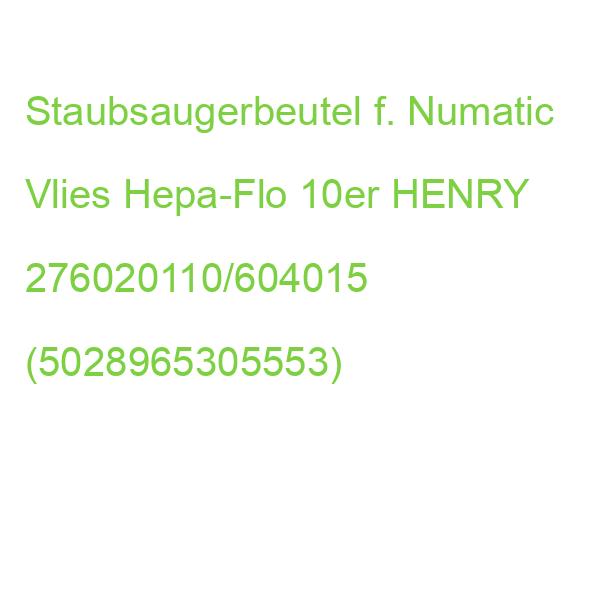 Staubsaugerbeutel f. Numatic Vlies Hepa-Flo 10er HENRY 276020110/604015 (5028965305553)