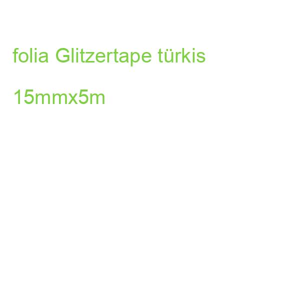 folia Glitzertape türkis 15mmx5m