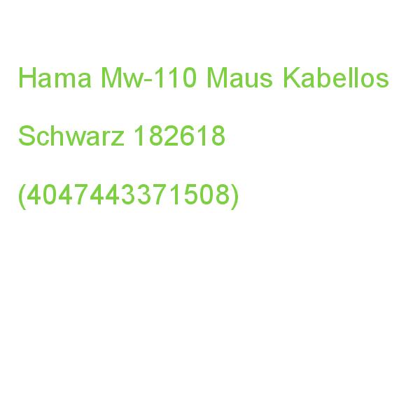Hama Mw-110 Maus Kabellos Schwarz 182618 (4047443371508)