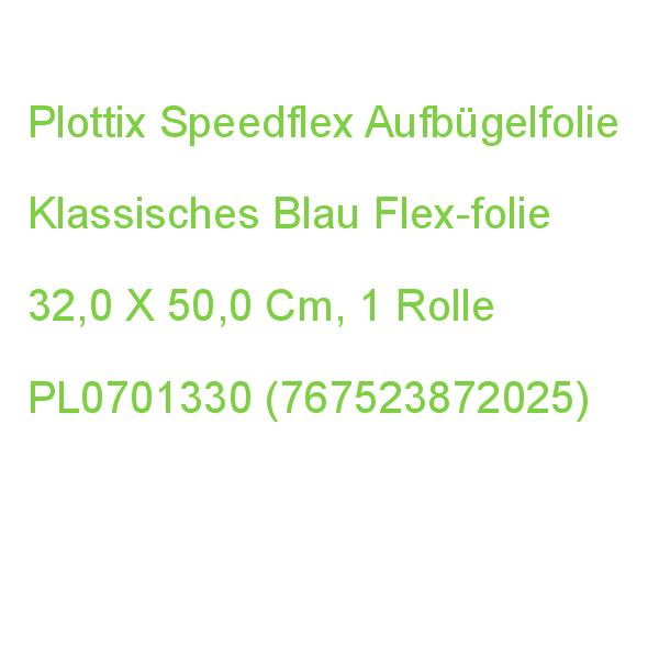 Plottix Speedflex Aufbügelfolie Blau Flex-folie 32,0 X 50,0 Cm, 1 Rolle PL0701330 (0767523872025)