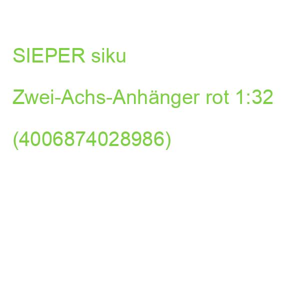 SIEPER siku Zwei-Achs-Anhänger rot 1:32 (4006874028986)