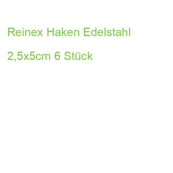 Reinex Haken Edelstahl 2,5x5cm 6 Stück