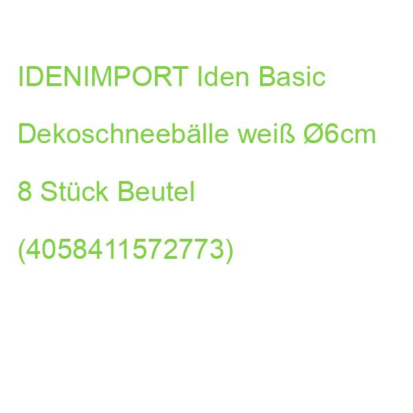IDENIMPORT Iden Basic Dekoschneebälle weiß 6cm 8 Stück Beutel (4058411572773)
