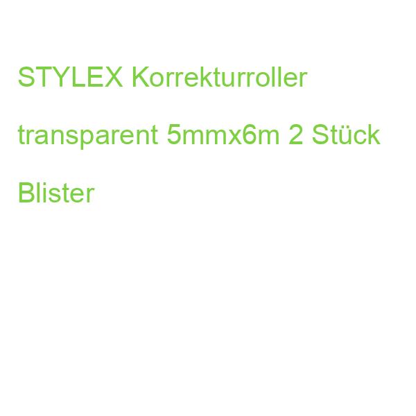 STYLEX Korrekturroller transparent 5mmx6m 2 Stück Blister