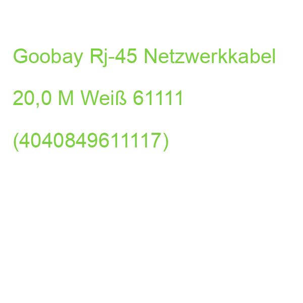 Goobay Rj-45 Netzwerkkabel 20,0 M Weiß Bis Zu 2.000 Mhz, 1 St. 61111 (4040849611117)