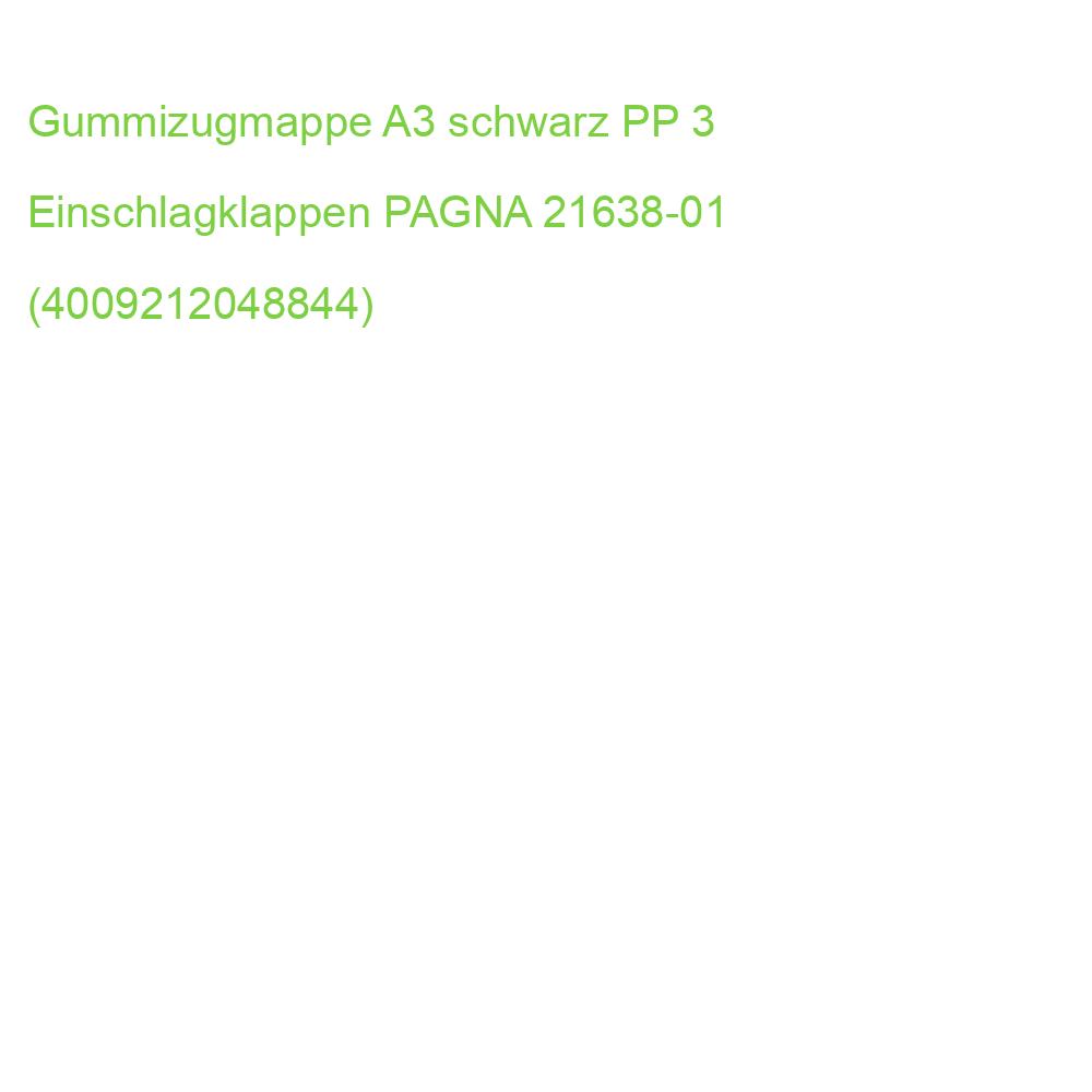Gummizugmappe A3 schwarz PP 3 Einschlagklappen PAGNA 21638-01 (4009212048844)