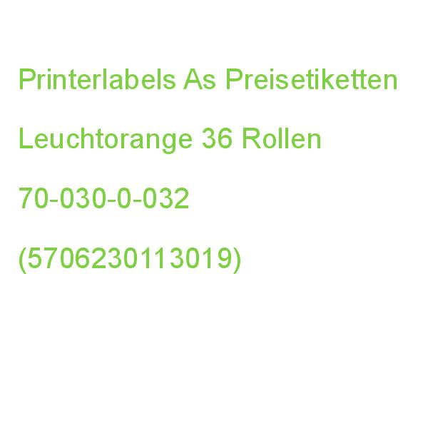Printerlabels As Preisetiketten Leuchtorange Permanent 26,0 X 12,0 Mm, 36 Rollen 70-030-0-032 (5706230113019)