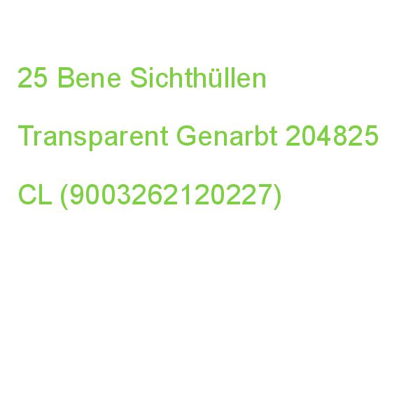 25 Bene Sichthüllen Din A4 Transparent Genarbt 0,11 Mm 204825 CL (9003262120227)