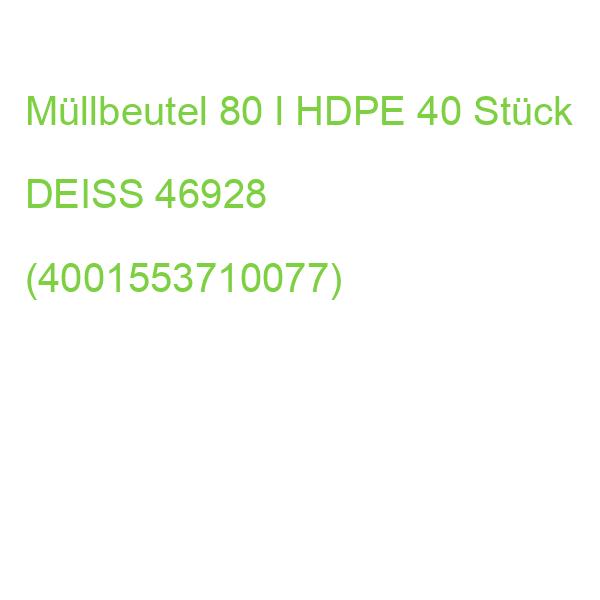 Müllbeutel 80 l HDPE 40 Stück DEISS 46928 (4001553710077)
