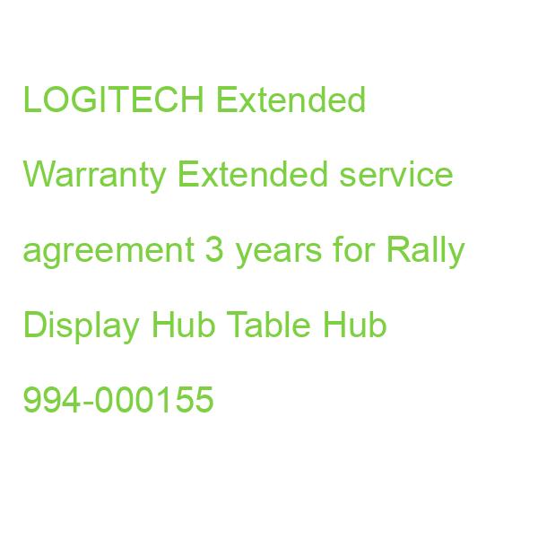 LOGITECH Extended Warranty Extended service agreement 3 years for Rally Display Hub Table Hub 994-000155