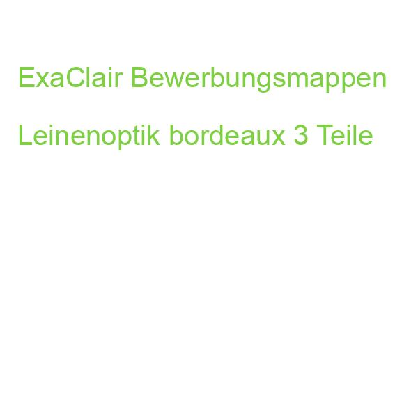 ExaClair Bewerbungsmappen Leinenoptik bordeaux 3 Teile