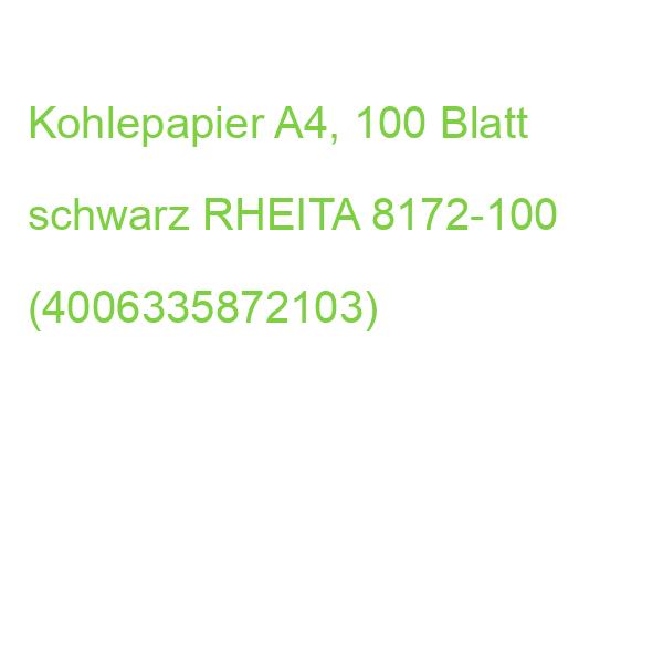 Kohlepapier A4, 100 Blatt schwarz RHEITA 8172-100 (4006335872103)