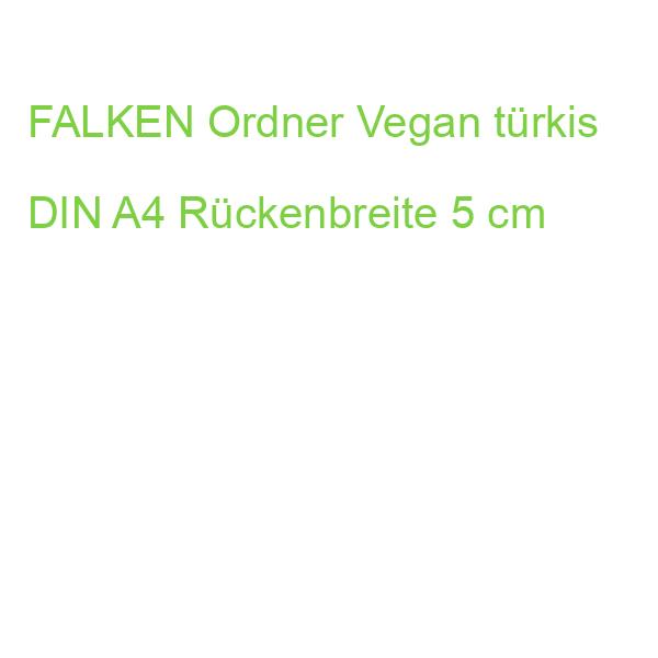FALKEN Ordner Vegan türkis DIN A4 Rückenbreite 5 cm