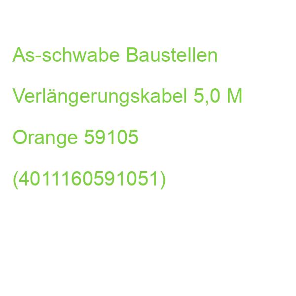 As-schwabe Baustellen Verlängerungskabel 5,0 M Orange 59105 (4011160591051)