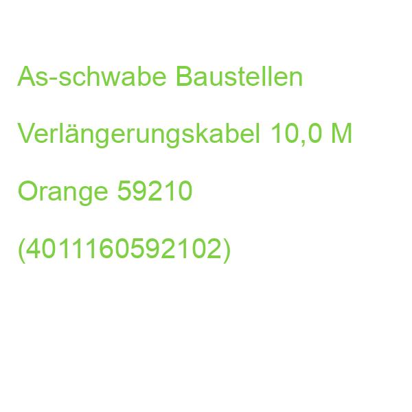 As-schwabe Baustellen Verlängerungskabel 10,0 M Orange 59210 (4011160592102)