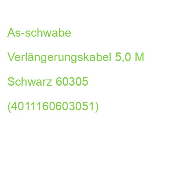 As-schwabe Verlängerungskabel 5,0 M Schwarz 60305 (4011160603051)