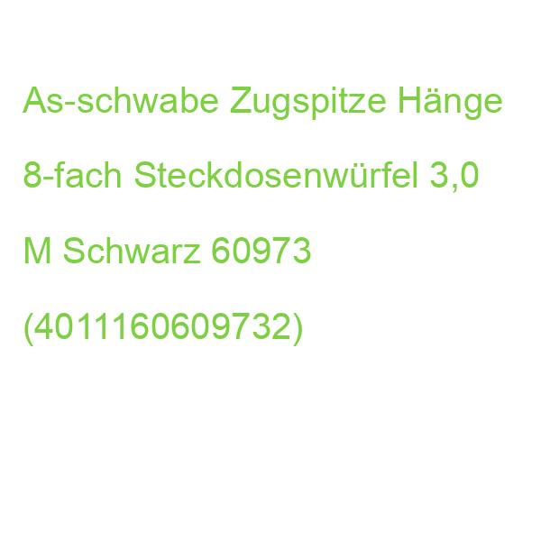 As-schwabe Zugspitze Hänge 8-fach Steckdosenwürfel 3,0 M Schwarz 60973 (4011160609732)