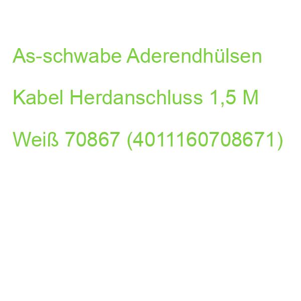 As-schwabe Aderendhülsen Kabel Herdanschluss 1,5 M Weiß, 1 St. 70867 (4011160708671)