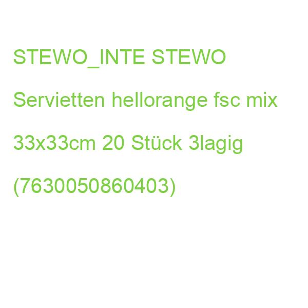 BAIER STEWO Servietten hellorange 33x33cm 20 Stück 3lagig (7630050860403)