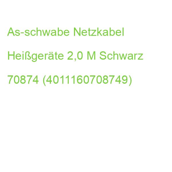 As-schwabe Schutzkontakt/geräte C5 Netzkabel Heißgeräte 2,0 M Schwarz, 1 St. 70874 (4011160708749)