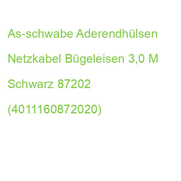 As-schwabe Aderendhülsen Netzkabel Bügeleisen 3,0 M Schwarz, 1 St. 87202 (4011160872020)