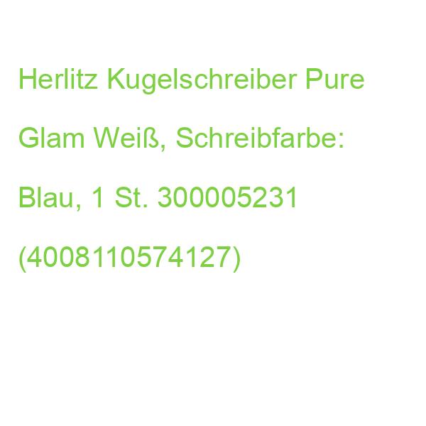 Herlitz Kugelschreiber Pure Glam Weiß Mit Goldenen Punkten, Schreibfarbe: Blau, 1 St. 300005231 (4008110574127)