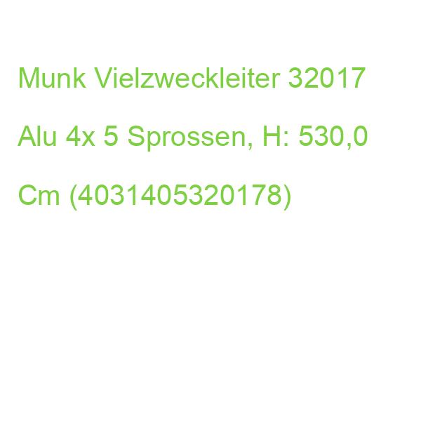 Munk Gelenkleiter 32017 Silber 4x 5 Sprossen, H: 530,0 Cm (4031405320178)