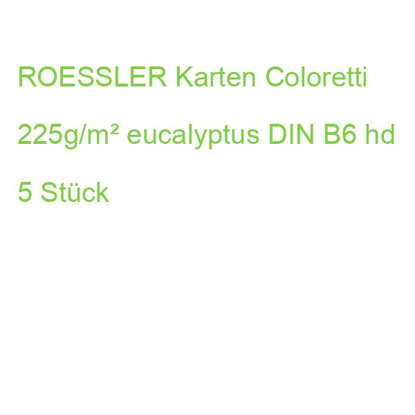 ROESSLER RÖSSLER Karten Coloretti 225g/m² eucalyptus DIN B6 hd 5 Stück (4014970445811)