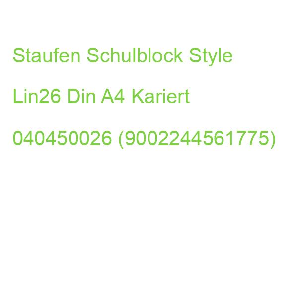 Staufen Schulblock Style Lin26 Din A4 Kariert 040450026 (9002244561775)