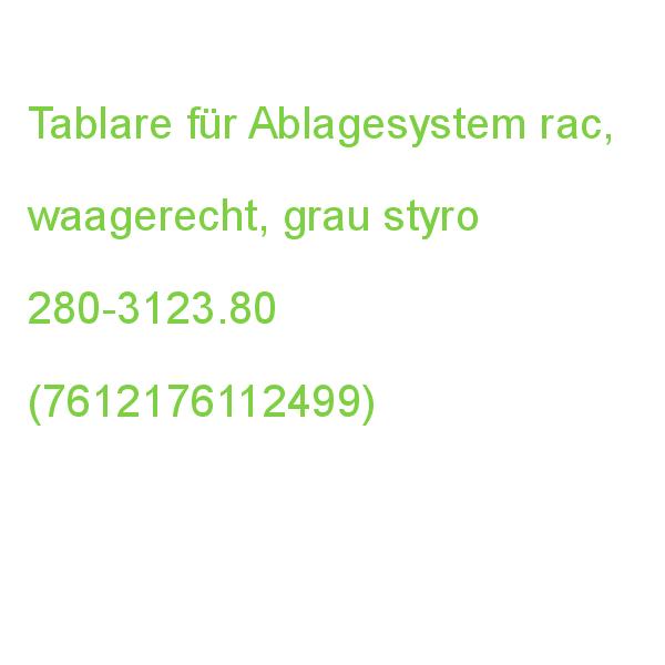 Tablare für Ablagesystem rac, waagerecht, grau styro 280-3123.80 (7612176112499)