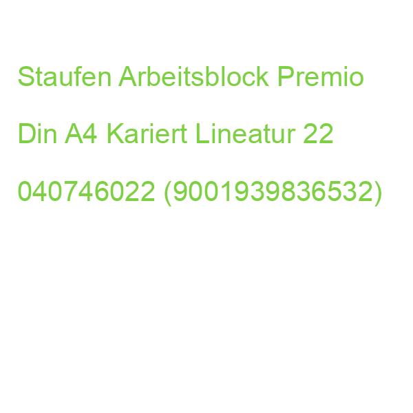 Staufen Arbeitsblock Premio Din A4 Kariert Lineatur 22 040746022 (9001939836532)
