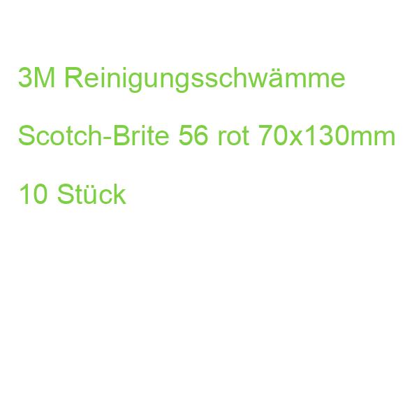 3M Reinigungsschwämme Scotch-Brite 56 rot 70x130mm 10 Stück