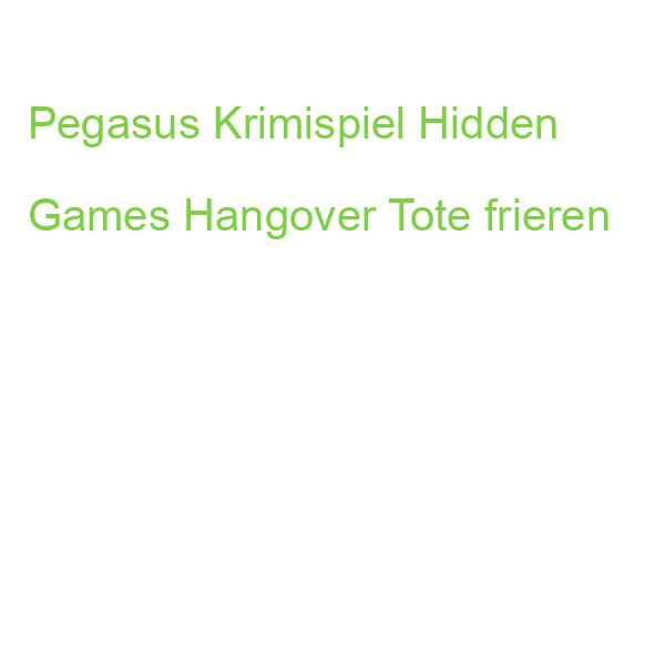 PEGASUS Krimispiel Hidden Games Hangover Tote frieren (4260686490823)