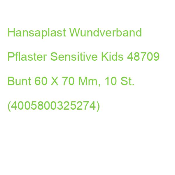 Hansaplast Wundverband Pflaster Sensitive Kids 48709 Bunt 60 X 70 Mm, 10 St. (4005800325274)