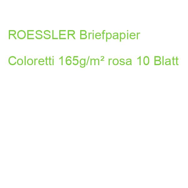 ROESSLER RÖSSLER Briefpapier Coloretti 165g/m² rosa 10 Blatt (4014969498002)
