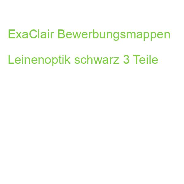 ExaClair Bewerbungsmappen Leinenoptik schwarz 3 Teile