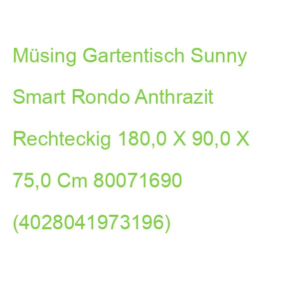 Sunny Smart Gartentisch Rondo Anthrazit Rechteckig 180,0 X 90,0 X 75,0 Cm 80071690 (4028041973196)