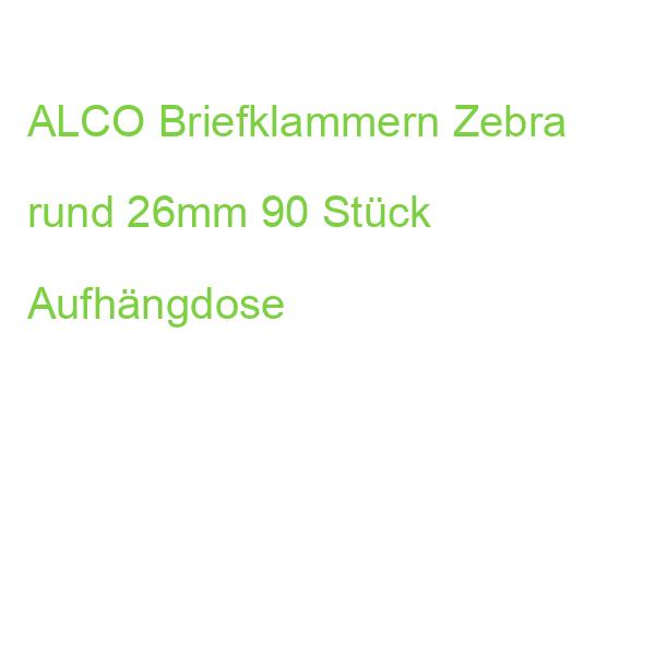 ALCO Briefklammern Zebra rund 26mm 90 Stück Aufhängdose