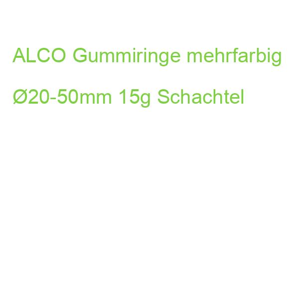ALCO Gummiringe mehrfarbig 20-50mm 15g Schachtel