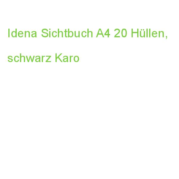 Idena Sichtbuch PP 20 Hüllen Karo schwarz DIN A4
