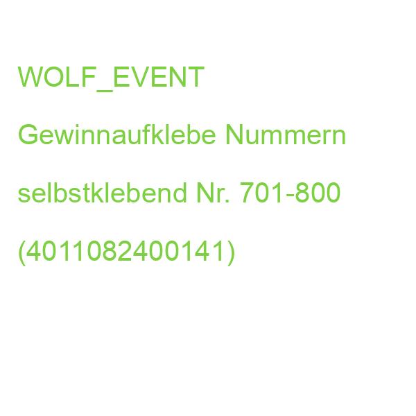 WOLF_EVENT Gewinnaufklebe Nummern selbstklebend Nr. 701-800 (4011082400141)