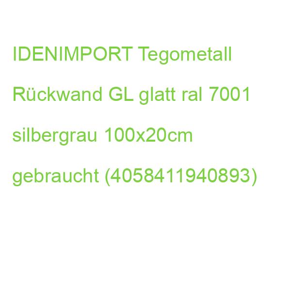 IDENIMPORT Tegometall Rückwand GL glatt ral 7001 silbergrau 100x20cm gebraucht (4058411940893)