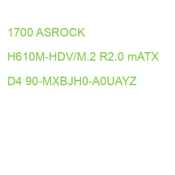1700 ASROCK H610M-HDV/M.2 R2.0 mATX D4 90-MXBJH0-A0UAYZ
