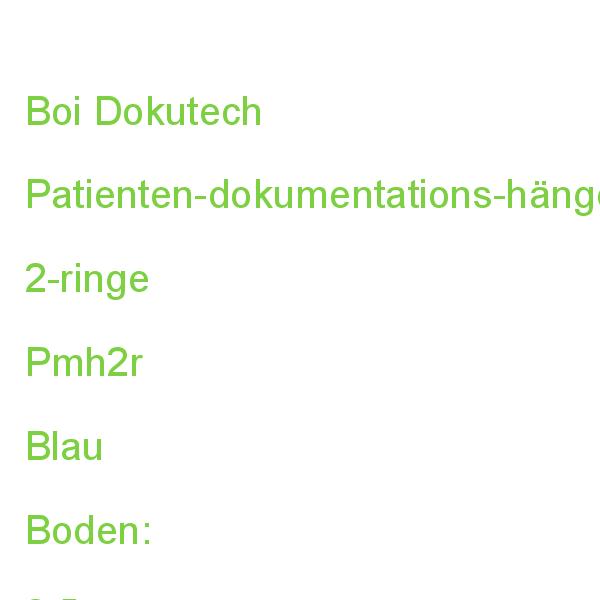 Boi Patienten-dokumentations-hängemappe 2-ringe Pmh2r Blau Boden: 2,5 Cm 9108-02074 (4052301068704)
