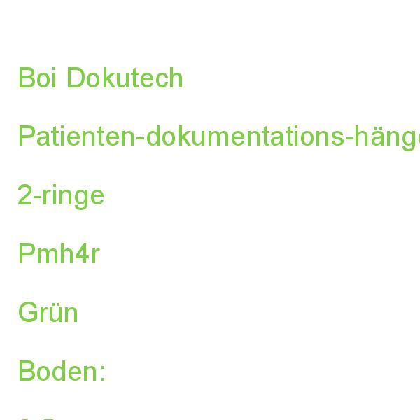Boi Patienten-dokumentations-hängemappe 4-ringe Pmh4r Grün Boden: 2,5 Cm 9108-02078 (4052301068780)