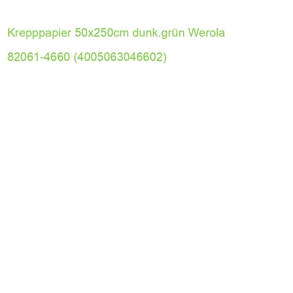 Krepppapier AQUAROLA 50x250 cm dunkelgrün WEROLA 82061-4660 (4005063046602)
