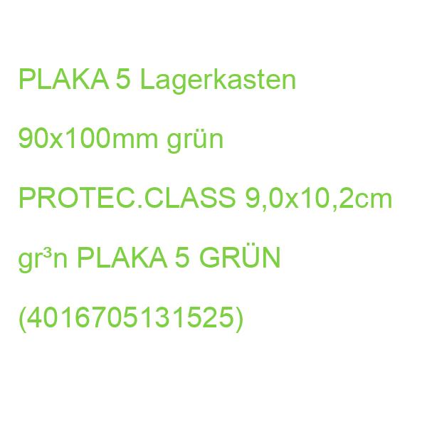 PLAKA 5 Lagerkasten 90x100mm grün PROTEC.CLASS 9,0x10,2cm gr³n PLAKA 5 GRÜN (4016705131525)