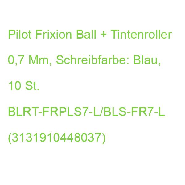 Pilot Frixion Ball + Tintenroller 0,7 Mm, Schreibfarbe: Blau, 10 St. BLRT-FRPLS7/BLS-FR7-L (3131910448037)