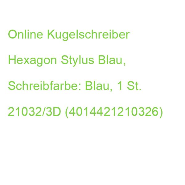 Online Kugelschreiber Hexagon Stylus Blau, Schreibfarbe: Blau, 1 St. 21032/3D (4014421210326)